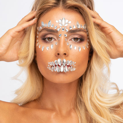 Moon Terror Halloween Face Jewels Sugar Skull