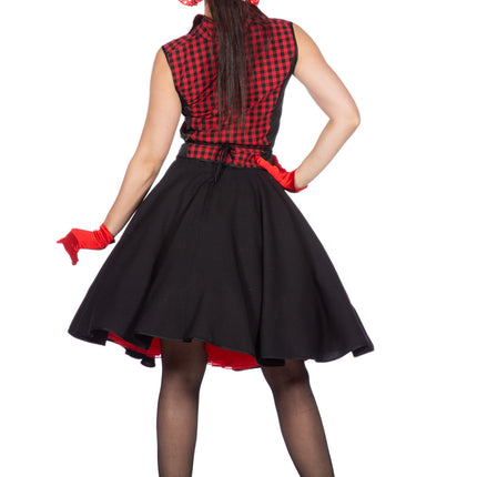 Rock N Roll 50S Jurk Zwart Rood Dames