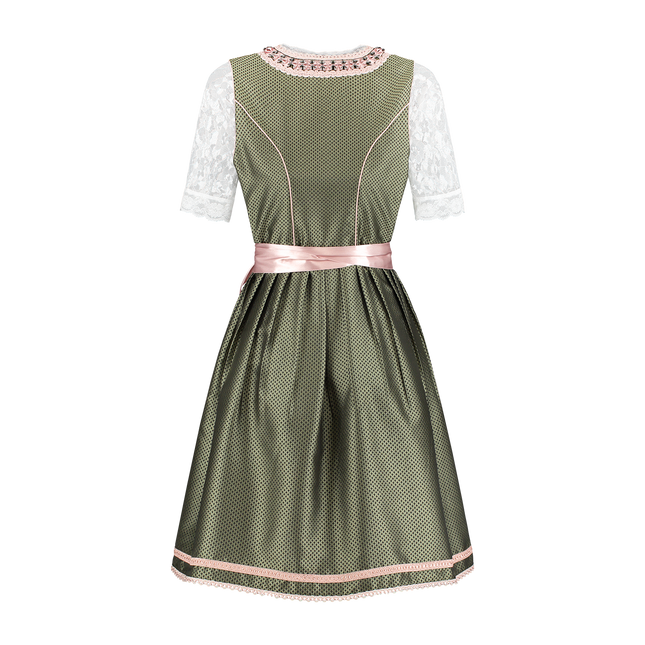 Wit Groene Dirndl Jurk Oktoberfest Dames 2 Delig