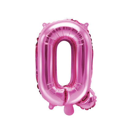 Folie Ballon Letter Q Roze Leeg 35cm