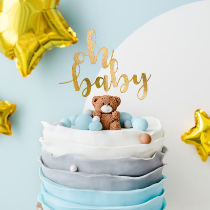 Gouden Taarttopper Oh Baby 25cm