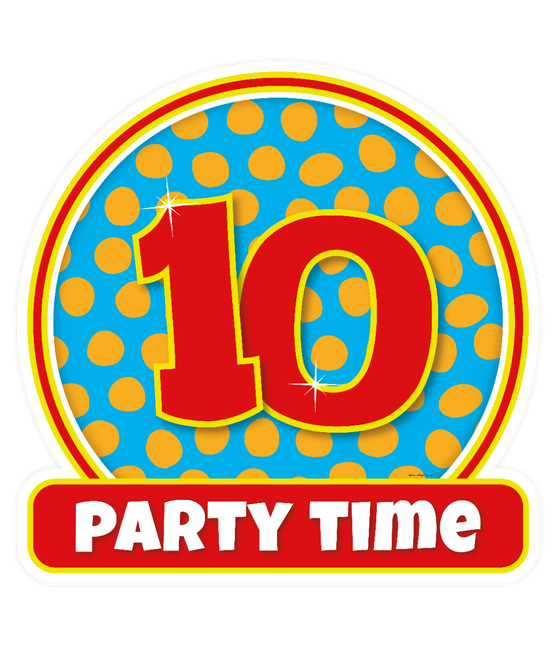 Deurbord 10 Jaar Gekleurd 50cm