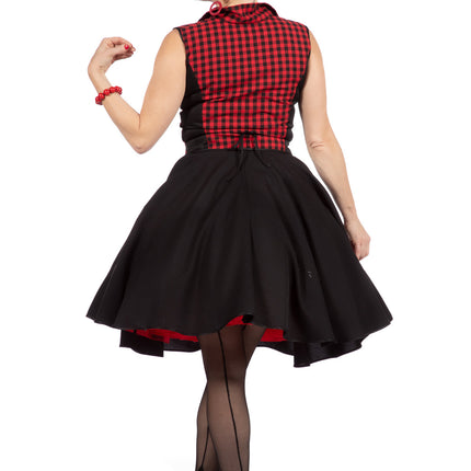 Rock N Roll 50S Jurk Zwart Rood Dames