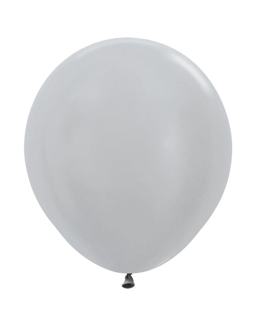 Zilveren Ballonnen Latex 45cm 25st