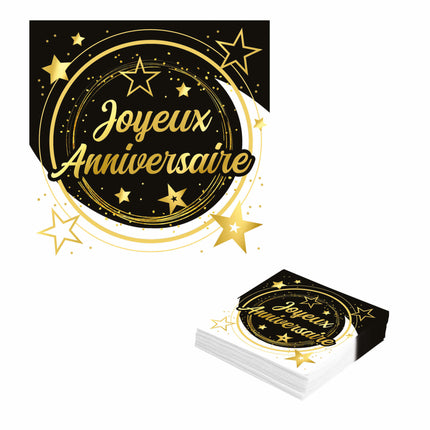 Joyeux Anniversaire Servetten 33cm 12st