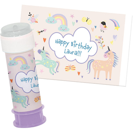 Unicorn Stickers Rainbows Voor Bellenblaas 6st