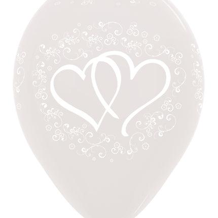 Ballonnen Entwinted Hearts Crystal Clear 30cm 25st