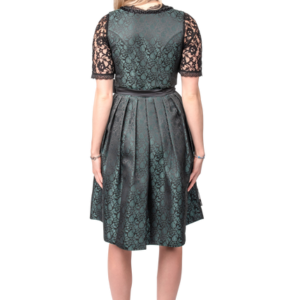 Zwart Groene Dirndl Jurk Oktoberfest Dames Jaquard