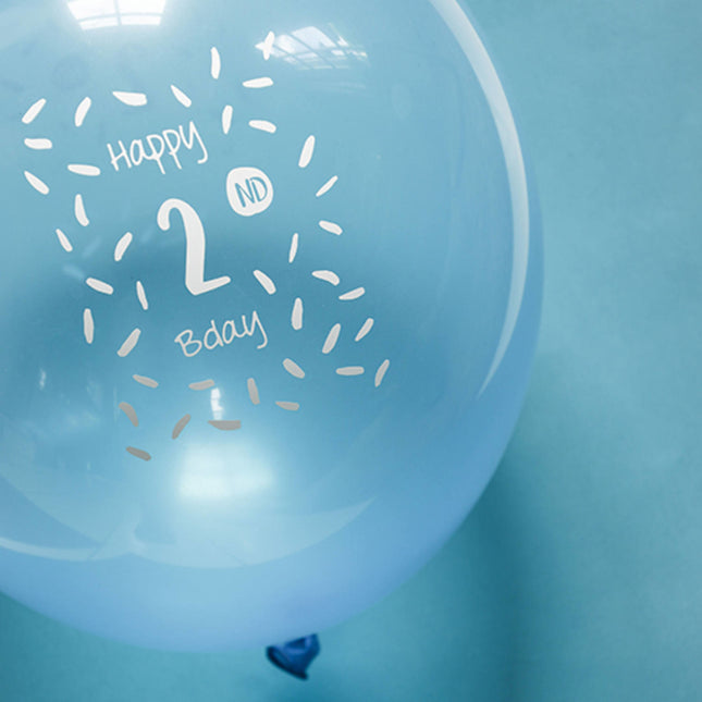 Ballonnen Happy 2Th Bday 33cm 6st