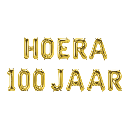 Gouden Ballonnen Set 100 Jaar Hoera 1,9m