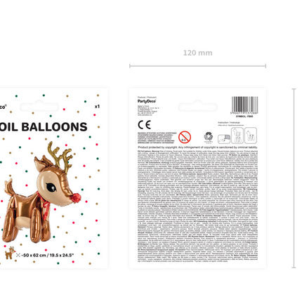 Helium Ballon Rendier Leeg 62cm
