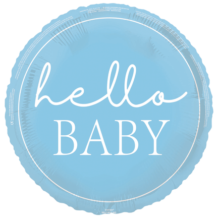 Hello Baby Helium Ballon Blauw 45cm