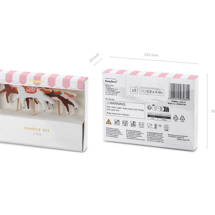 Paard Kaarsen 6cm 3st