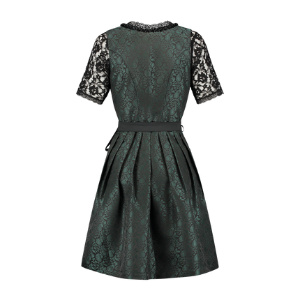 Zwart Groene Dirndl Jurk Oktoberfest Dames Jaquard