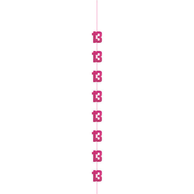 13 Jaar Hangdecoratie Roze 1,52m