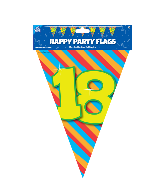 Vlaggenlijn 18 Jaar Gekleurd 10m