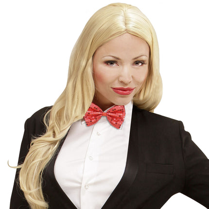 Rode Strik Pailletten