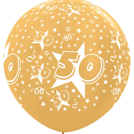 Ballonnen Number 50 Metallic Gold 91cm 2st