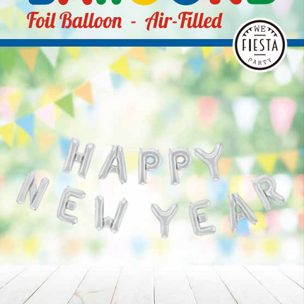 Letterslinger Happy New Year Zilver