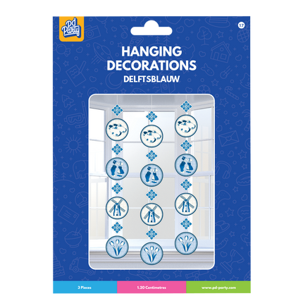 Delftsblauw Hangdecoratie 1,2m 3st