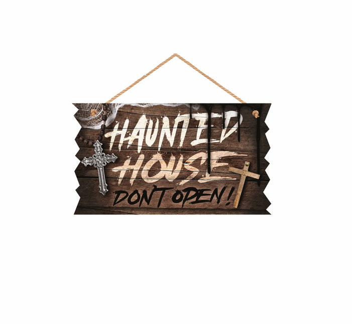 Halloween Deurborden Haunted House 35cm
