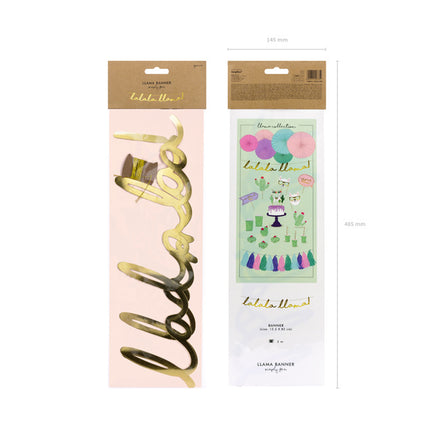 Banner Lalala Llama Goud 82cm