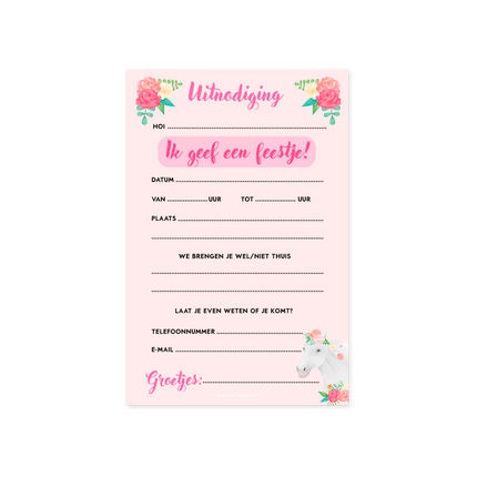 Paard Uitnodigingen 6st