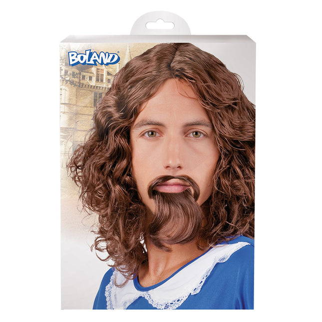 Bruine Pruik Musketier Met Snor En Baard