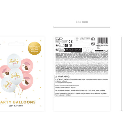 Baby Ballonnen Roze 30cm 6st