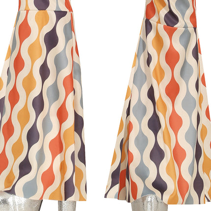 Disco 70S Jumpsuit Gekleurd Dames