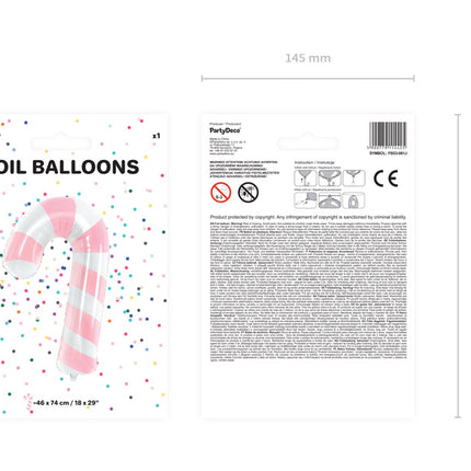 Helium Ballon Zuurstok Roze Leeg 82cm