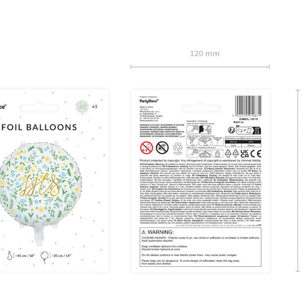 Helium Ballon Ihs Leeg 45cm