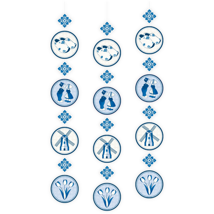 Delftsblauw Hangdecoratie 1,2m 3st