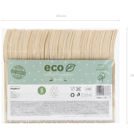 Houten Vorken 15,5cm 100st