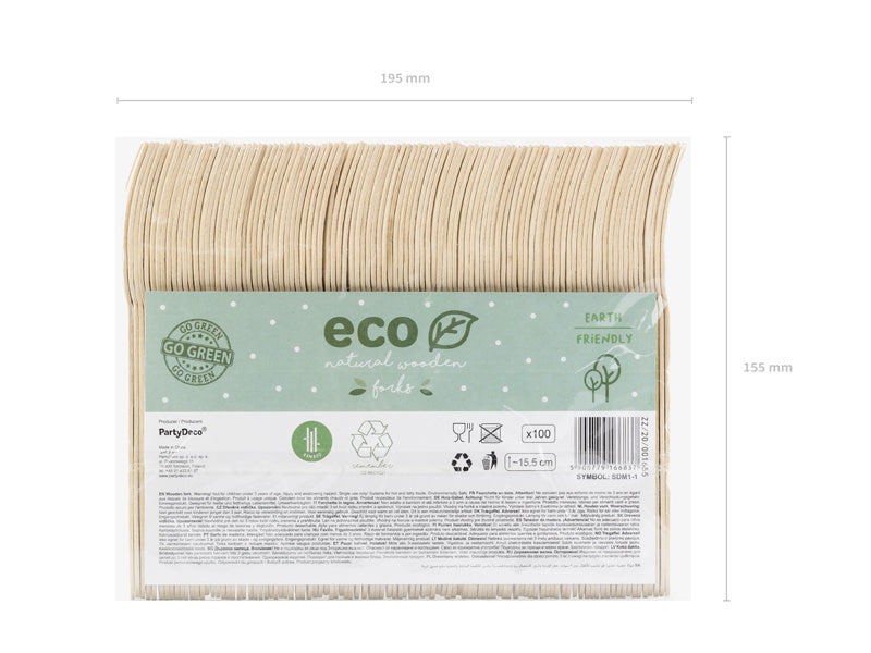 Houten Vorken 15,5cm 100st