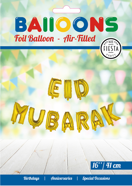 Ballonnen Letter Eid Mubarak Goud Leeg 41cm