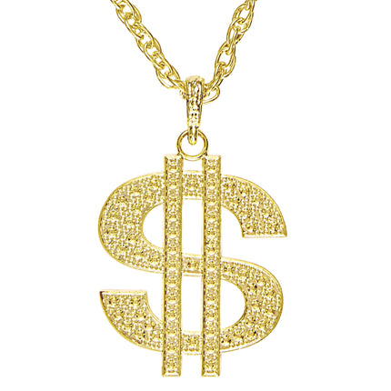 Gouden Ketting Dollar Strass