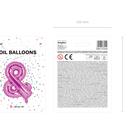 Folie Ballon Letter & Roze Leeg 35cm