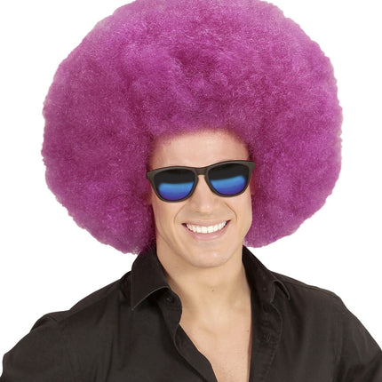 Paarse Pruik Afro Extra Groot