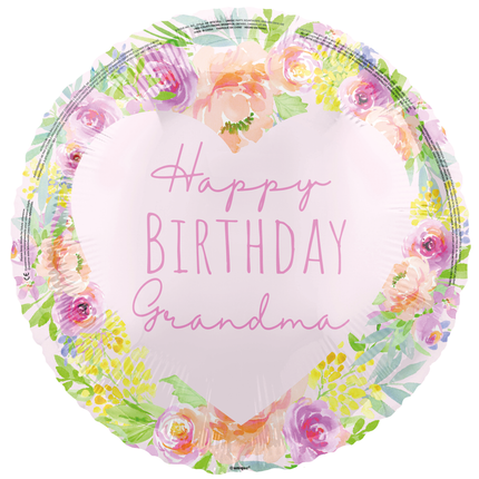 Happy Birthday Helium Ballon Leeg Grandma 45cm