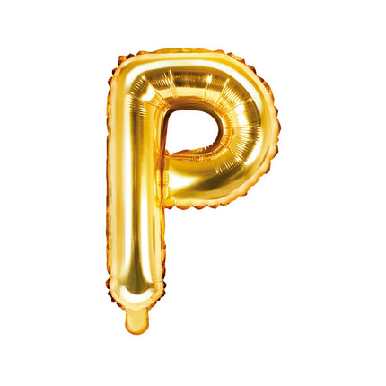 Folie Ballon Letter P Goud Leeg 35cm