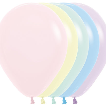 Ballonnen Pastel Matte Mix 30cm 50st