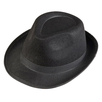 Zwarte Hoed Gangster Met Zwarte Band