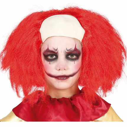 Rode Pruik Clown Kind