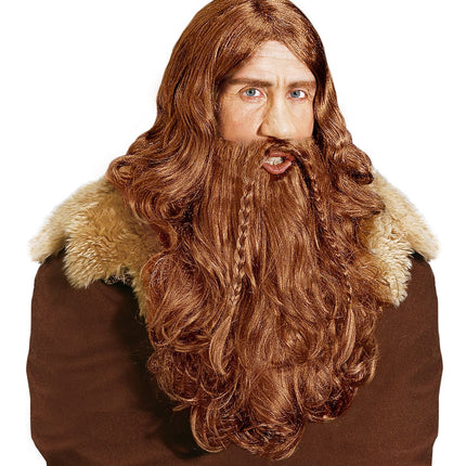 Pruik Viking Met Baard En Snor