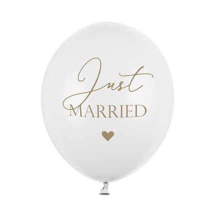 Ballonnen Just Married 30cm 6st