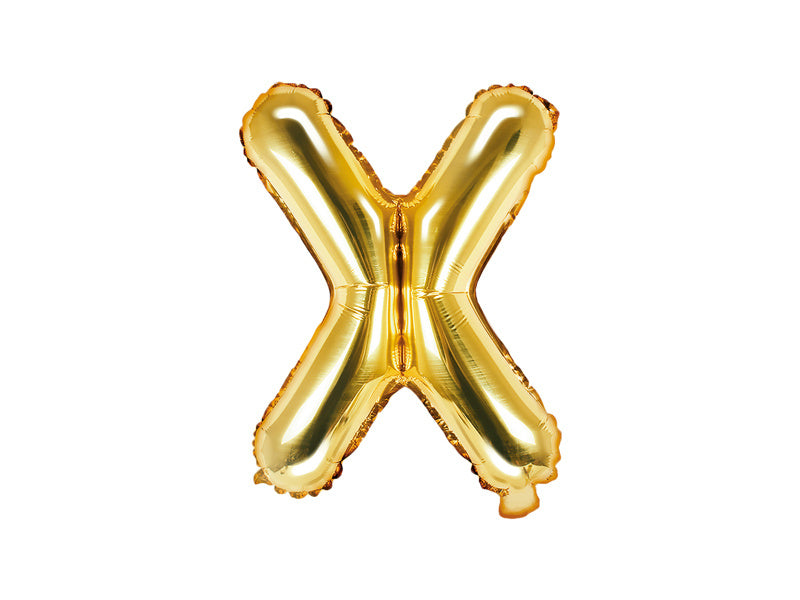 Folie Ballon Letter X Goud Leeg 35cm