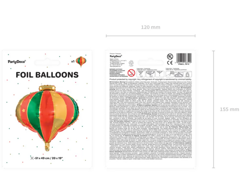 Helium Ballon Kerstbal Leeg 51cm