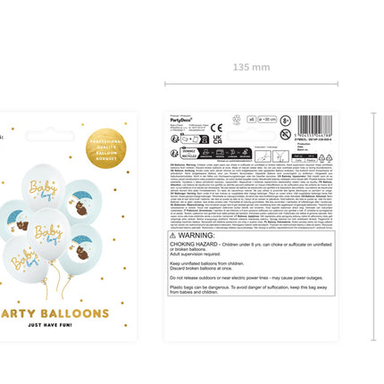 Baby Ballonnen Blauw 30cm 6st