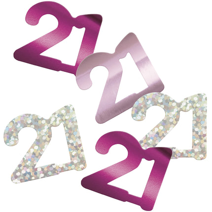 21 Jaar Confetti Zak Roze 14gr